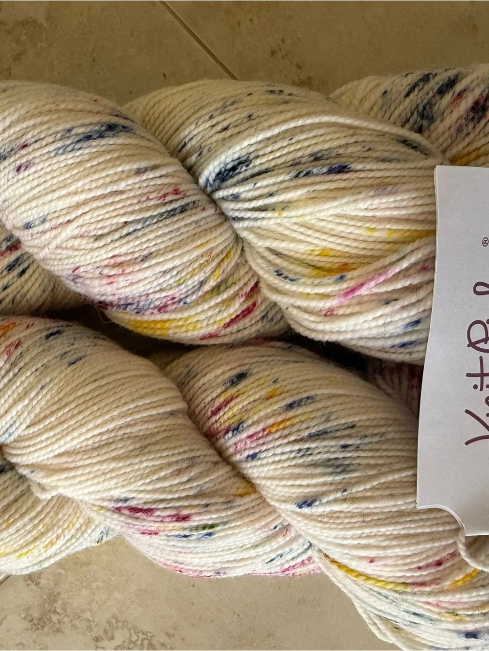 KnitPicks Hawthorne Fingering Confetti Speckle Yarn - Cream